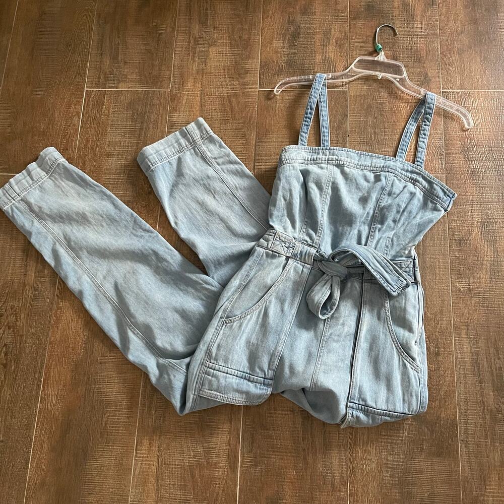 Free People Women's West Denim Utility Jumpsuit OB1160882 Mirage Blue Size Small - Picture 5 of 10